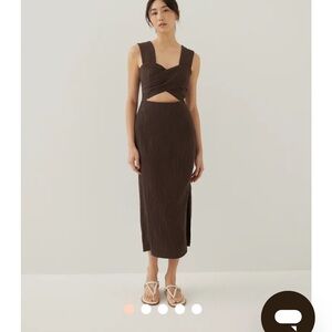 Love Bonito Ivanka Textured Sweetheart Column Midi Dress